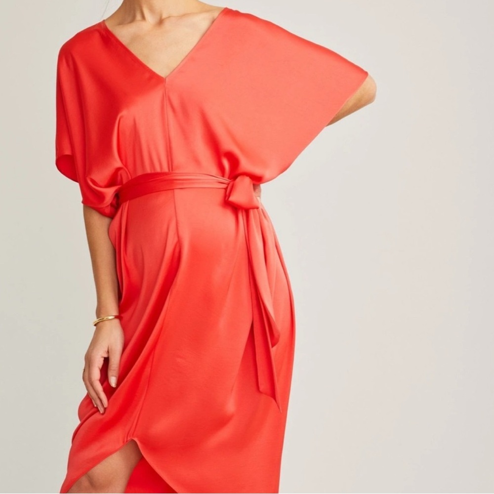 HATCH The Riviera Dress in papaya